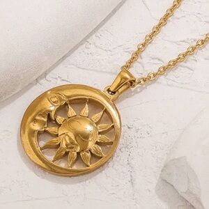 Moon and Sun Pendant Necklace